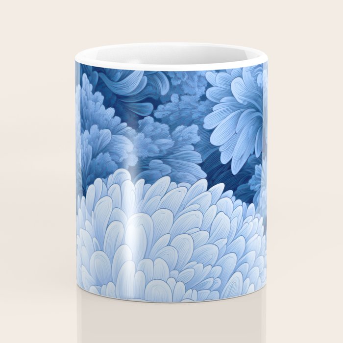 Floral Art Navy Blue Botanical Wall Art Maximalist Poster Dopamine Decor Flower Pattern Gift for Her Coffee Mug Gallery Image 4