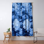 Floral Art Navy Blue Botanical Wall Art Maximalist Poster Dopamine Decor Flower Pattern Gift for Her Window Curtain Gallery Image 5