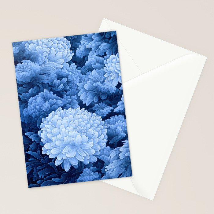 Floral Art Navy Blue Botanical Wall Art Maximalist Poster Dopamine Decor Flower Pattern Gift for Her Stationery Card Gallery Image 2