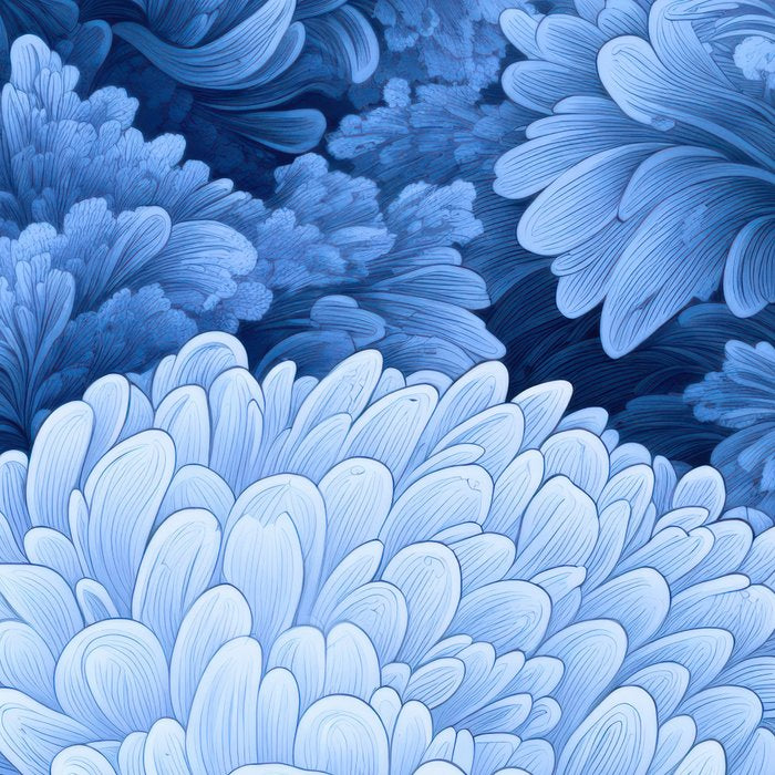 Floral Art Navy Blue Botanical Wall Art Maximalist Poster Dopamine Decor Flower Pattern Gift for Her Coffee Mug Gallery Image 2