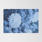 Floral Art Navy Blue Botanical Wall Art Maximalist Poster Dopamine Decor Flower Pattern Gift for Her Rug Gallery Image 2