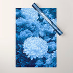 Floral Art Navy Blue Botanical Wall Art Maximalist Poster Dopamine Decor Flower Pattern Gift for Her Wrapping Paper Gallery Image 1
