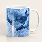 Floral Art Navy Blue Botanical Wall Art Maximalist Poster Dopamine Decor Flower Pattern Gift for Her Coffee Mug Gallery Image 1