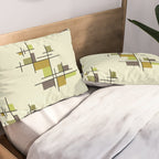 Mid Century Modern Geometric Chartreuse Pillow Sham Gallery Image 2