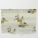 Mid Century Modern Geometric Chartreuse Wall Hanging Gallery Image 1