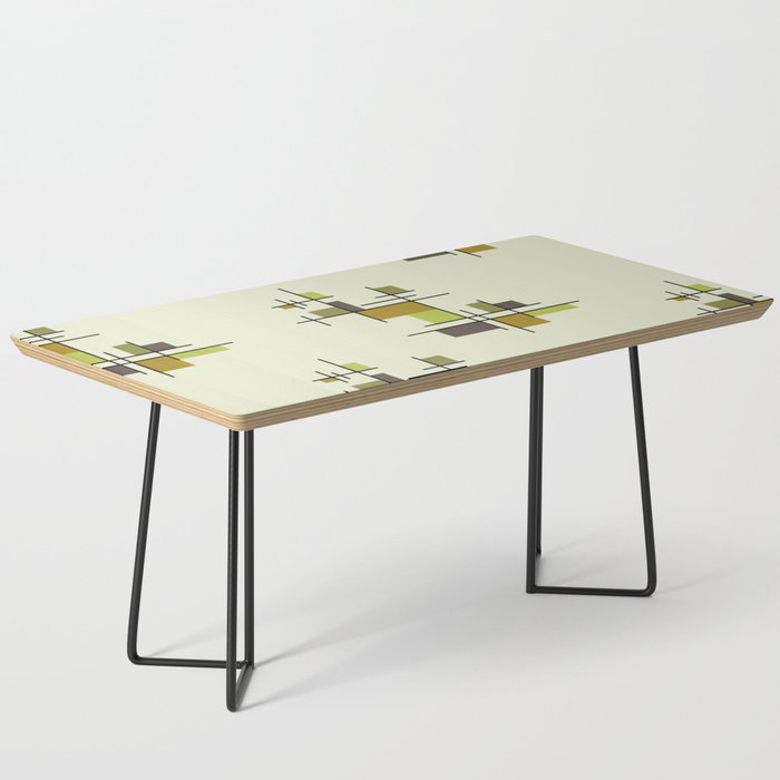 Mid Century Modern Geometric Chartreuse Coffee Table Gallery Image 1