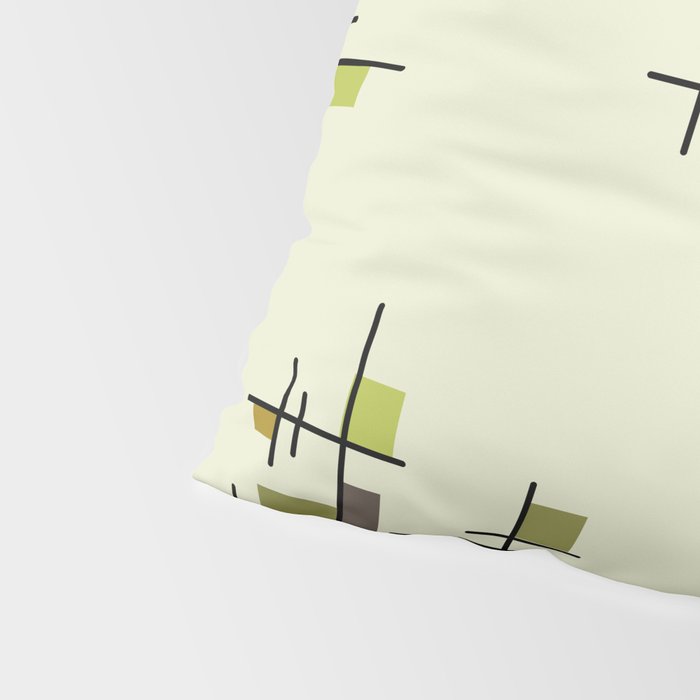 Mid Century Modern Geometric Chartreuse Pillow Sham Gallery Image 4