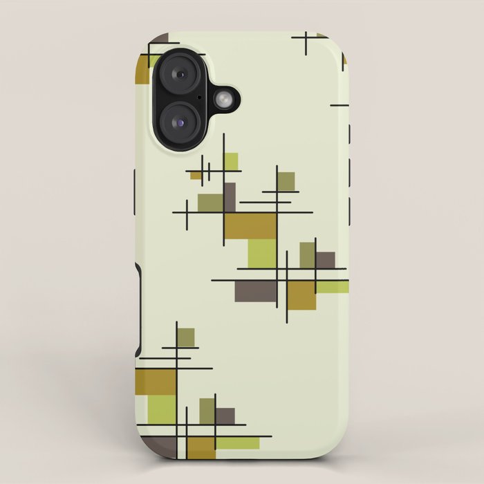 Mid Century Modern Geometric Chartreuse iPhone Case Gallery Image 1