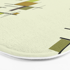 Mid Century Modern Geometric Chartreuse Bath Mat Gallery Image 3