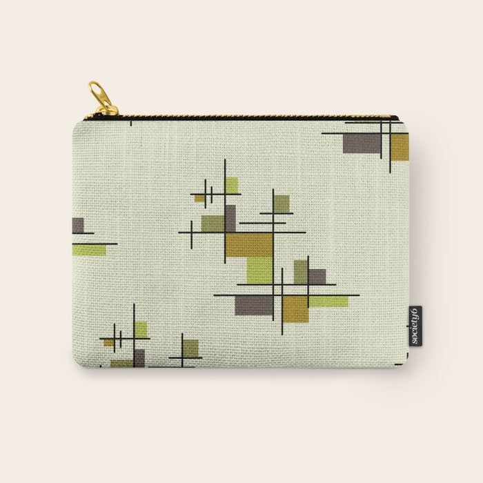 Mid Century Modern Geometric Chartreuse Carry All Pouch Gallery Image 1