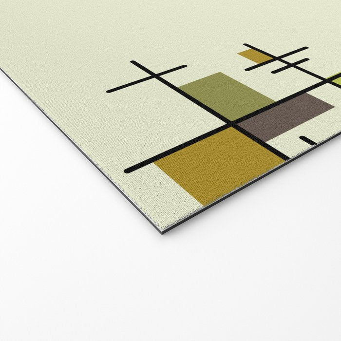 Mid Century Modern Geometric Chartreuse Welcome Mat Gallery Image 2