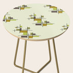 Mid Century Modern Geometric Chartreuse Side Table Gallery Image 2