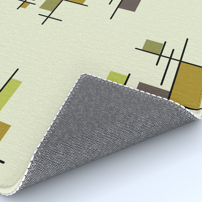 Mid Century Modern Geometric Chartreuse Rug Gallery Image 4