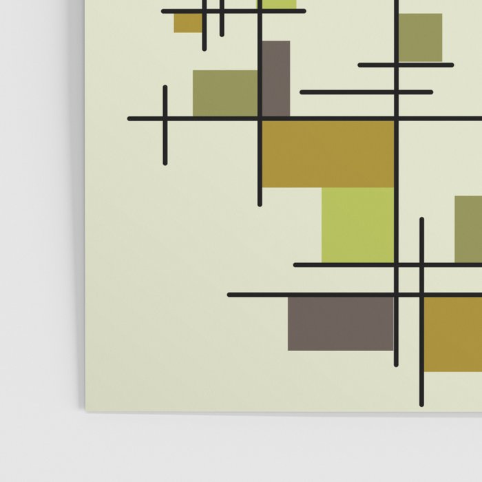 Mid Century Modern Geometric Chartreuse Poster Gallery Image 3