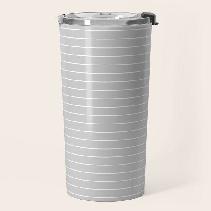 Minimal Arch XLVI Light Grey Modern Geometric Lines Travel Mug Gallery Image 2