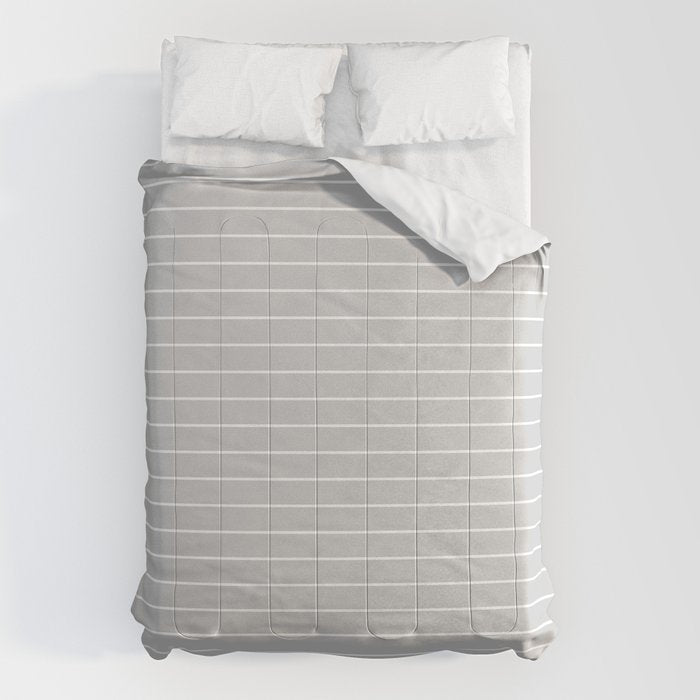 Minimal Arch XLVI Light Grey Modern Geometric Lines Comforter Gallery Image 6