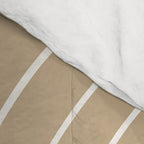 Minimal Line Curvature LXXXV Neutral Tan Mid Century Modern Arch Abstract Comforter Gallery Image 4