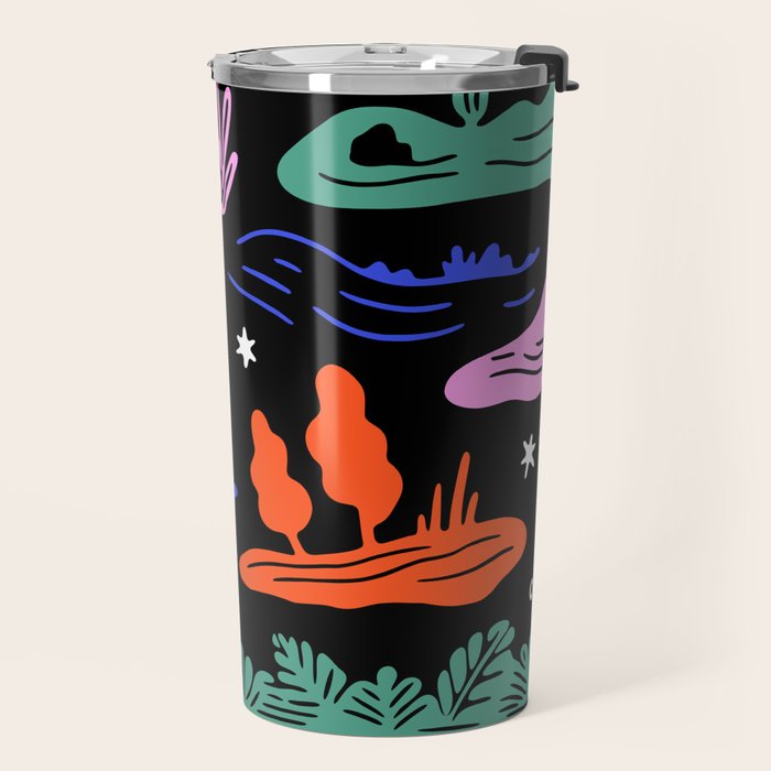 Colorful nature landscape doodle pattern Travel Mug Gallery Image 2