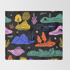 Colorful nature landscape doodle pattern Throw Blanket Gallery Image 2