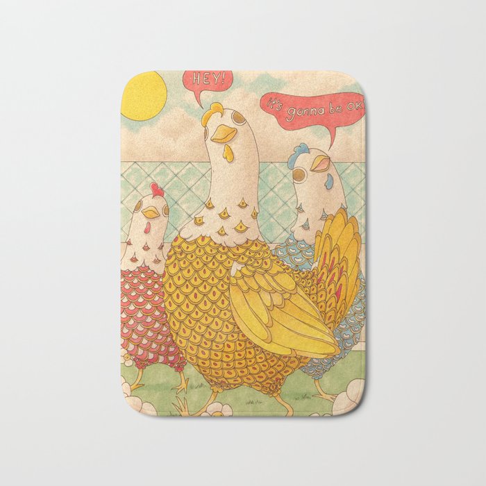 Motivational Chickens Bath Mat Gallery Image 1