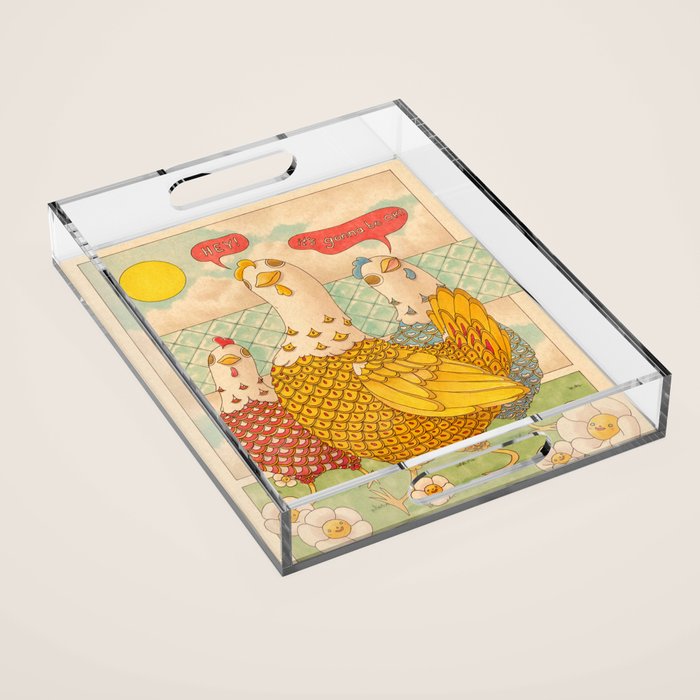Motivational Chickens Acrylic Tray Gallery Image 1