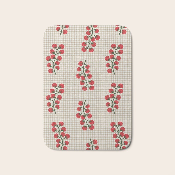 Cherry Tomato Plaid Farmers Market Bath Mat Gallery Image 1