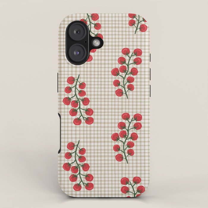 Cherry Tomato Plaid Farmers Market iPhone Case Gallery Image 1