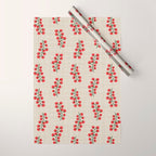 Cherry Tomato Plaid Farmers Market Wrapping Paper Gallery Image 1