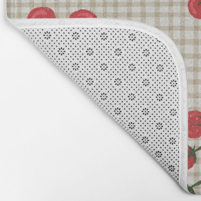 Cherry Tomato Plaid Farmers Market Bath Mat Gallery Image 2
