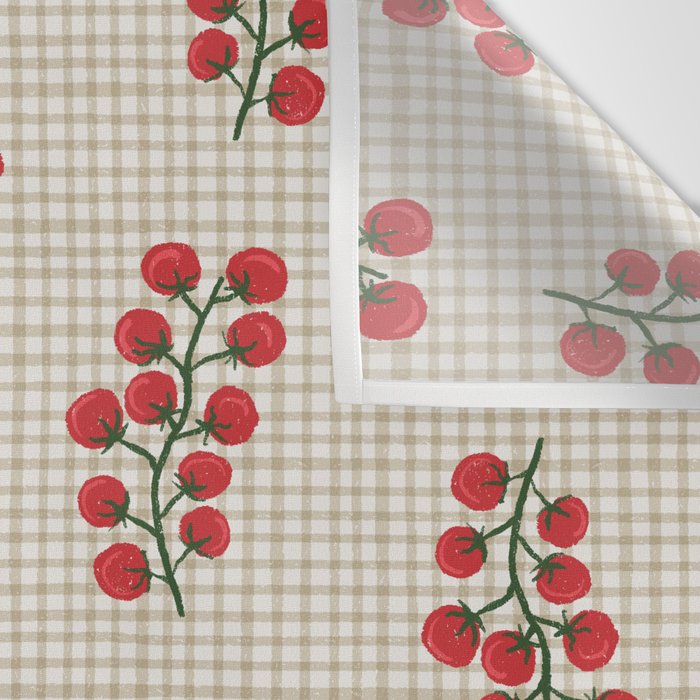 Cherry Tomato Plaid Farmers Market Wall Tapestry Gallery Image 3