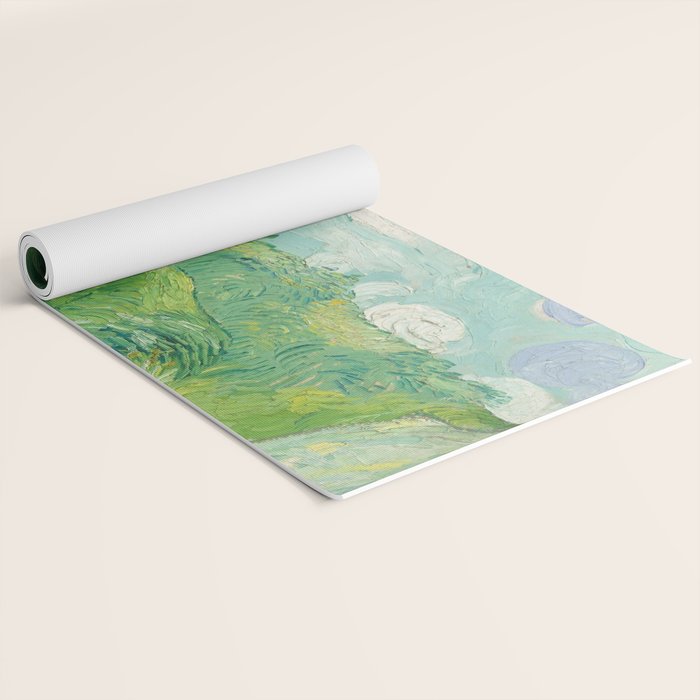 Green Wheat Fields, Auvers, 1890, Vincent van Gogh Yoga Mat Gallery Image 2