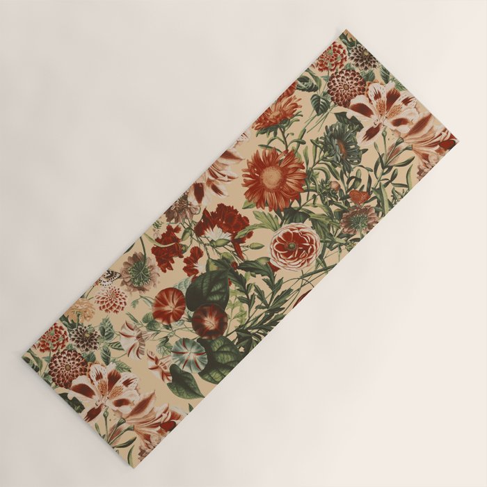 Vintage Flower Garden Yoga Mat Gallery Image 1