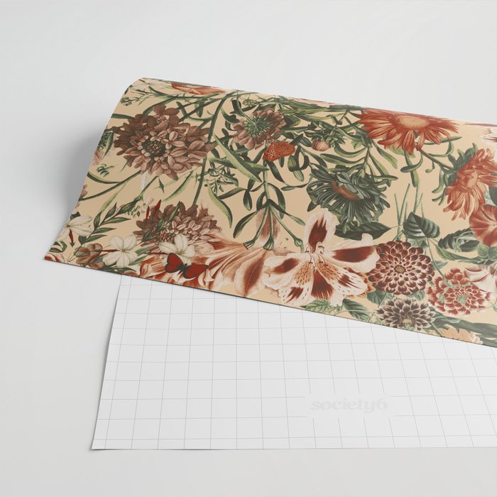 Vintage Flower Garden Wrapping Paper Gallery Image 2