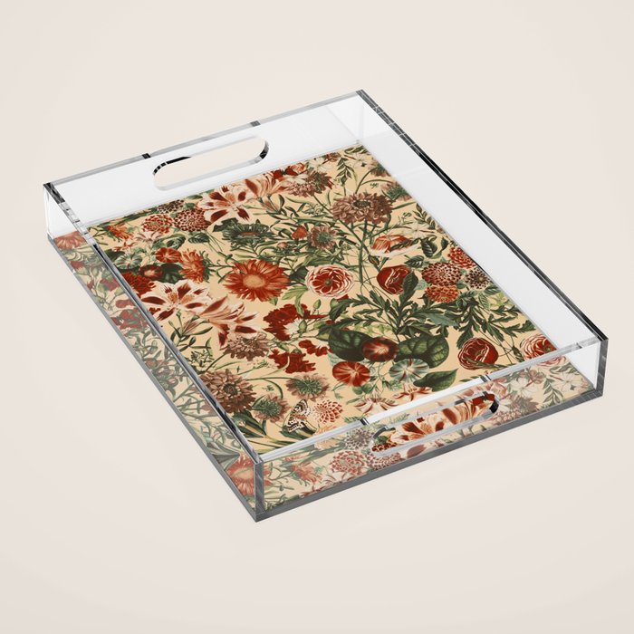 Vintage Flower Garden Acrylic Tray Gallery Image 1