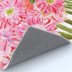 Pink Gerbera Daisy watercolor Rug Gallery Image 4