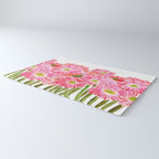 Pink Gerbera Daisy watercolor Rug Gallery Image 3