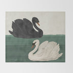 Black Swan White Swan Throw Blanket Gallery Image 2