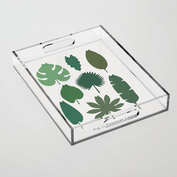 Cat and Plant 39: Tropicat Leaves Acrylic Tray Gallery Image 1