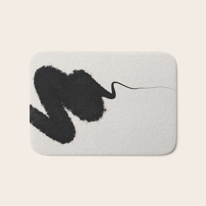 Black Brushstroke Bath Mat Gallery Image 1