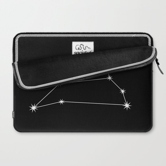 Leo Zodiac Star Constellation Line Art Black Laptop Sleeve Gallery Image 2