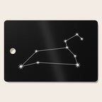 Leo Zodiac Star Constellation Line Art Black Cutting Board Gallery Image 1
