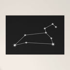 Leo Zodiac Star Constellation Line Art Black Welcome Mat Gallery Image 1
