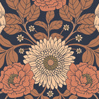 Peach, Dusty Rose, Mauve & Blue-Gray Floral Pattern Coffee Mug Gallery Image 2