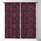 Gothic Halloween Damask - Red black and white  Window Curtain Gallery Image 5