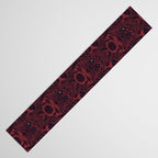 Gothic Halloween Damask - Red black and white  Table Runner Gallery Image 3