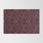 Gothic Halloween Damask - Red black and white  Rug Gallery Image 2