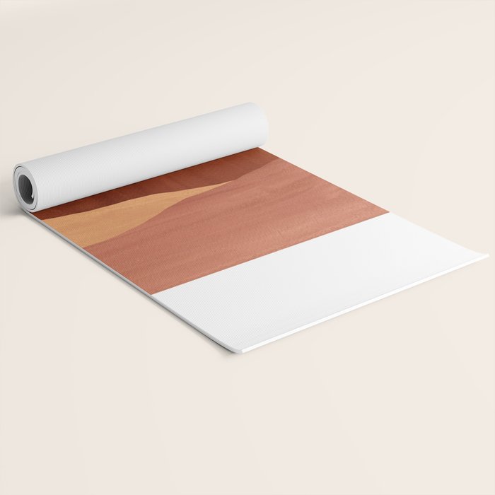 TERRACOTTA NIGHT, abstract landscape, moon and desert Yoga Mat Gallery Image 2