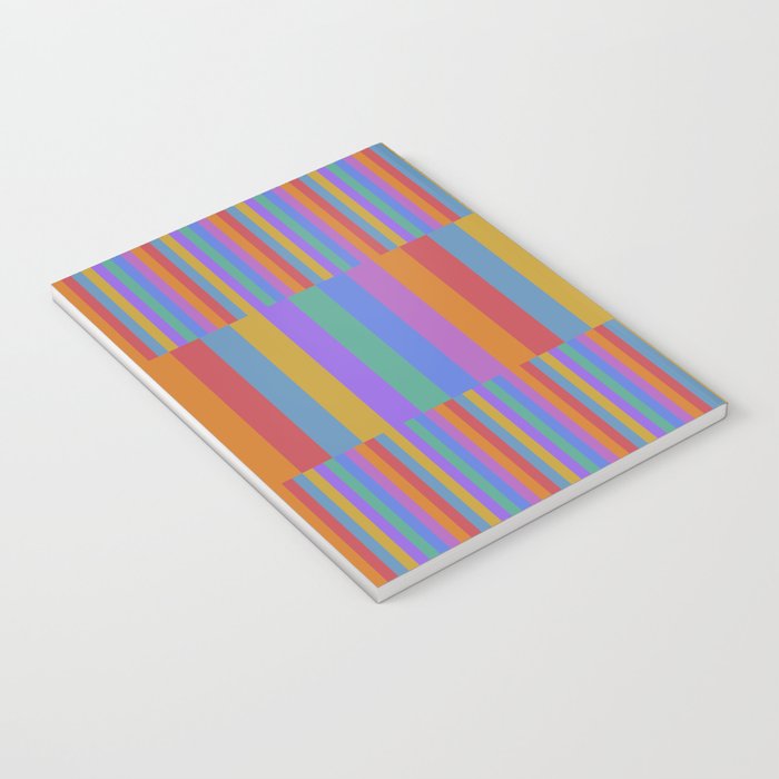 Mixed Stripes Pattern II Primary Rainbow Notebook Gallery Image 3