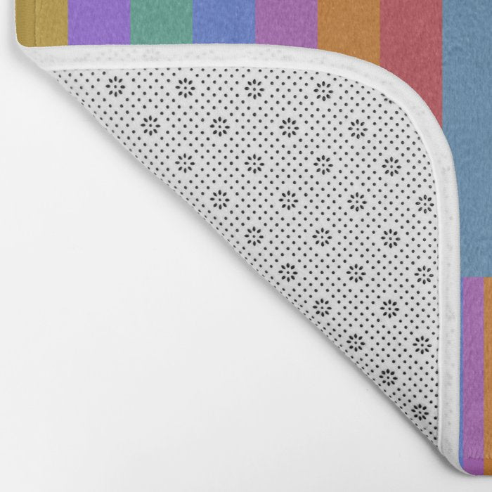 Mixed Stripes Pattern II Primary Rainbow Bath Mat Gallery Image 2
