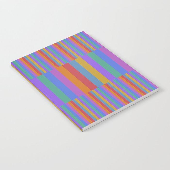 Mixed Stripes Pattern II Primary Rainbow Notebook Gallery Image 2